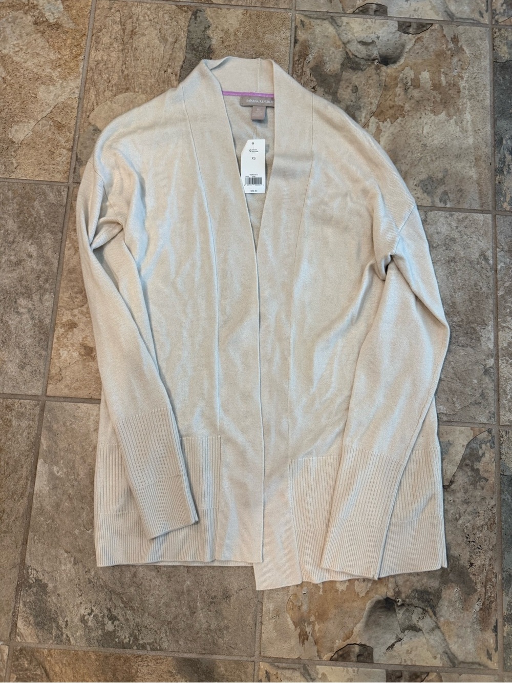NWT Banana Republic Light Beige Open-Front Women's Sweater Cardigan size XS